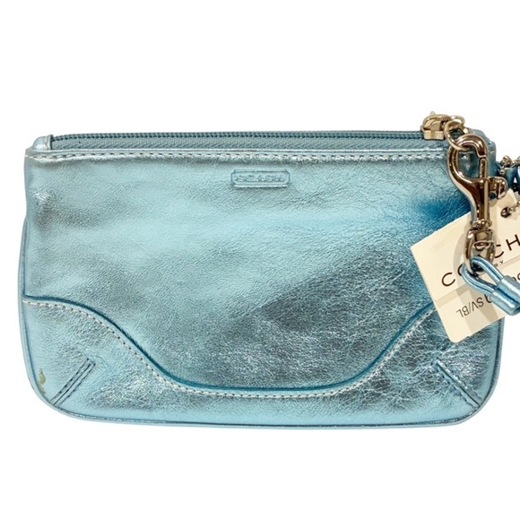 Metallic Blue Wristlet - beautiful 7.5‎ x 4